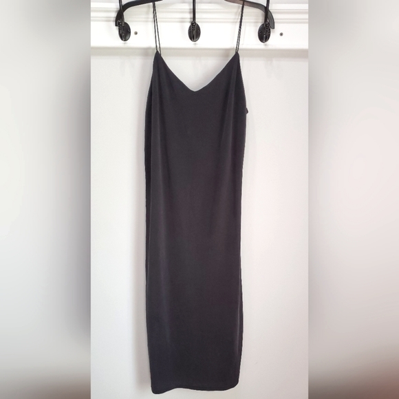 Topshop Dresses & Skirts - TOP SHOP FADED BLACK SLIP DRESS WITH SLIT